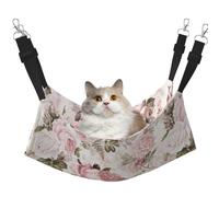 Vintage Shabby Chic Sepia Pink Roses,Cat Hanging Hammock Soft Double Sided Hanging Bed for Small Dogs Pet,L