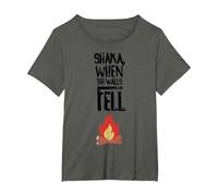 Vintage, Shaka, When, The, Walls, Fell, Vintage, Retro, T-Shirt, Women's Plus, Asphalt Grey, 4X