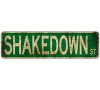 Vintage Shakedown St Street Sign Rustic Aluminium Metal Tin Sign 4x16 Inches Home Poster Bar Pub Decor