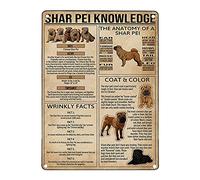 Vintage Shar Pei Knowledge Shar Pei Encyclopedia Forroom Schooling Poster Metal Aluminium Tin Sign 8x6 Inch Wall Decor