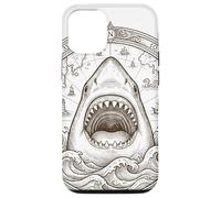 Vintage Shark Compass Ocean Explorer Nautical Map Case for iPhone 12/12 Pro