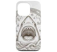 Vintage Shark Compass Ocean Explorer Nautical Map Case for iPhone 13 Pro