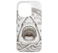 Vintage Shark Compass Ocean Explorer Nautical Map Case for iPhone 14 Pro