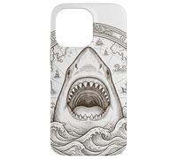 Vintage Shark Compass Ocean Explorer Nautical Map Case for iPhone 14 Pro Max