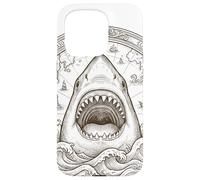 Vintage Shark Compass Ocean Explorer Nautical Map Case for iPhone 15 Pro