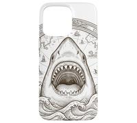 Vintage Shark Compass Ocean Explorer Nautical Map Case for iPhone 15 Pro Max