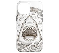 Vintage Shark Compass Ocean Explorer Nautical Map Case for iPhone 16 Pro Max