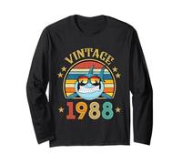 Vintage Shark Gift 38 Years Old for Men Retro Vintage 1988 Long Sleeve T-Shirt