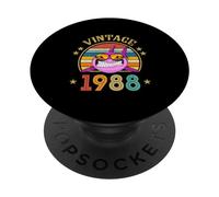 Vintage Shark Gift 38 Years Old For Women Retro Vintage 1988 PopSockets Adhesive PopGrip
