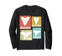 Vintage Shark Teeth Identification Guide Sharks Tooth Retro Long Sleeve T-Shirt