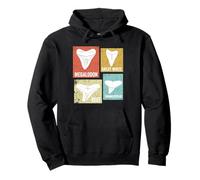 Vintage Shark Teeth Identification Guide Sharks Tooth Retro Pullover Hoodie