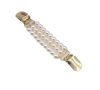 Vintage shawl cardigan clip， Rhinestone Pearl Bead Button Shawl Cardigan Clips Multicolor 3 Pcs(White)