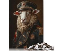 Vintage Sheep Officer Jigsaw Puzzles Puzzle for Adults Kids. 1000 Piece Impossible Challenge Toy Educational Game Home Decoration for Adults& Kids Age 14 Years Up 1000pcs (75x50cm)
