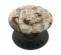 Vintage Sheep Wool Collage Rustic Farm Ephemera Art PopSockets Adhesive PopGrip