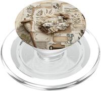Vintage Sheep Wool Collage Rustic Farm Ephemera Art PopSockets PopGrip for MagSafe