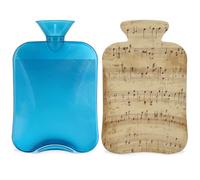 Vintage Sheet Music Hot Water Bottle with Cover, Retro Music Note 2L Hot Water Bag for Pain Relief, Neck and Shoulder, Hand Feet Warmer
