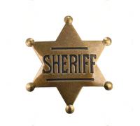 Vintage sheriff badge with hexagram design - this sheriff badge adult is perfect for cowboy costumes, and commemorative western events