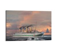 Vintage Ship Poster HMHS Britannic Cruise Ship Poster Decorative Painting Canvas Wall Posters And Art Picture Print Modern Family Bedroom Decor Posters 12x18inch(30x45cm)
