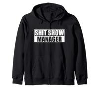 Vintage SHIT-SHOW MANAGER Funny Mom Boss Supervisor Teacher Zip Hoodie