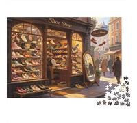 Vintage Shoe Shop 1000 Piece Jigsaw Puzzle Paper for Adults Classic Street Scene Mindfulness Gift Family Decoration Relaxation 38x26cm/1000pcs