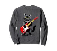 Vintage Siamese Cat Playing Guitar Funny Kitten Lover Sweatshirt