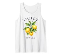 Vintage Sicily Italy Lemon Souvenir for Amalfi Coast Travel Tank Top