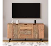 Vintage Sideboard Cabinet with Storage Drawers, Adjustable Shelves, Wood Chest of Drawers for Living Room, Kitchen, 140x35x70 cm, Brown Aosom.UK