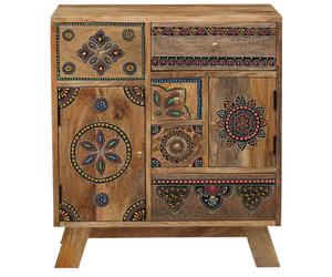 Vintage Sideboard Handmade Oriental 5 Drawers Solid Wood 68cm Brown, India