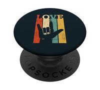 Vintage Sign Language Inclusion Love ASL Interpreter PopSockets Adhesive PopGrip