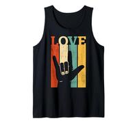 Vintage Sign Language Inclusion Love ASL Interpreter Tank Top