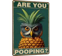 Vintage Sign Love Owls Are You Pooping Owl Bathroom Owl Toilet Napkin Wall Art Owl Lover Gift Funny Bathroom for Farm Store Garage or Club 8x12 Inch-Tin Sign