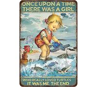 Vintage Sign Metal Signs Once Upon A Time There Was A Girl Who Is Really Loved Turtles Tin Signs Vintage Retro Bar Club Cave Home Kitchen Wall Decor 6x8 Inch