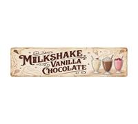 Vintage Signage Milkshake Vanilla Chocolate Strawberry Metal Tin Sign