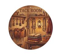 Vintage Signage Tack Room Scene Metal Tin Sign