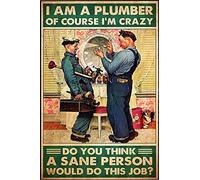 Vintage Signs Funny Plumbing I Am A Plumber Retro Iron Painting for Home Kitchen Tin Signs Vintage Funny Signs Home Decorations Cute Wall Decor Metal Poster for Office Kitchen 8x12 inch