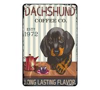 Vintage Signs Metal Signs Dachshund Coffee Co. Long Lasting Flavor Tin Sign Home Kitchen Bar Farmhouse Ranch Cafe Club Cave Wall Decor 12x8 Inches