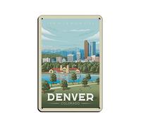 Vintage Signs Metal Signs Denver Colorado Metal Travel Tin Signs Wall Decor for Cafe Bar Pub Home 30 * 40cm