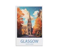Vintage Signs Metal Signs Glasgow Scotland Decorative Wall Art PlaqueRetro Metal Wall Hanging Sign for Bar, Pub, Restaurant, or Home Decor 30x40cm