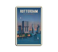 Vintage Signs Metal Signs Rotterdam Netherlands Travel Tin Signs Vintage Funny Bar Club Cave Home Kitchen Wall Decor Rustic Art Sign 15 * 30cm