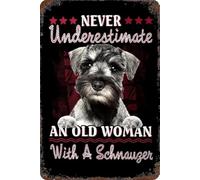 Vintage Signs Metal Signs Schnauzer Dog Flower Company Tin Sign Wall Art Metal Poster for Home Bar Cafe Garage Bathroom 12x8 Inches
