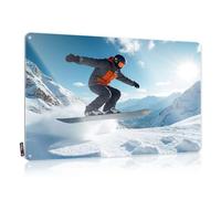 Vintage Signs Metal Snowboarder Soars Over Snowy Mountain Peaks Tin Sign Boys Bedroom Accessories Funny Coffee Signs(30X40CM)