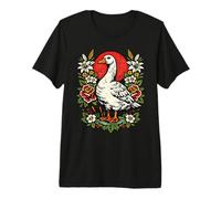 Vintage Silly Goose Bird Tattoo Style Birdwatching Design Premium T-Shirt