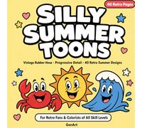 Vintage Silly Summer Cartoons: 1930s Rubber Hose Style Coloring Book with Cute Beach and Ocean Characters for Nostalgic Relaxation