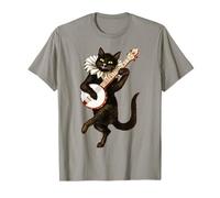 Vintage Silly Weird Cat Playing Banjo Country Music Lover T-Shirt