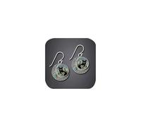 Vintage Silver Bohemian Disc Drop Earrings Unique Antique Round Circle Dangle Drop Statement Boho Cute 3D Cat Earring for Women Fashion Artistic Jewelry Gifts