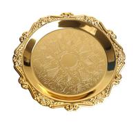 Vintage Silver Decorative Tray, 5.9" Deluxe Decorative Gold Dish Relief Carving Technique for Aromatherapy Fruits Snacks Beverages