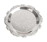 Vintage Silver Decorative Tray, 5.9" Deluxe Decorative Gold Dish Relief Carving Technique for Aromatherapy Fruits Snacks Beverages