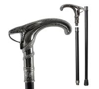 Vintage Silver Dog Head Walking Cane for Men, Antique Gentleman's Stick, Perfect for Cosplay, Wedding Party & Collection(Double section)