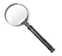 Vintage Silver Magnifying Glass for reading, Handheld Magnifier with interwoven chain link patterned handle, ideal for crafting and appreciating nature