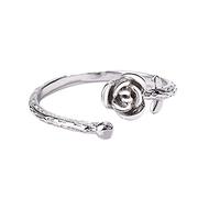 Vintage Silver-Plated Little Prince's Rose Ring Opening Adjustable Romantic Love Ring Gift Durable and Practical Clever